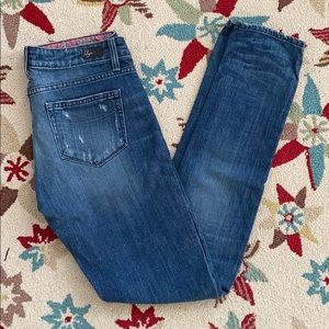 Paige Straight Leg Distressed Jean Medium Rise